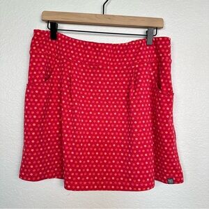Title Nine Breeze Skirt Pockets Watercolor Dot Red Tennis Golf Athletic Sz L